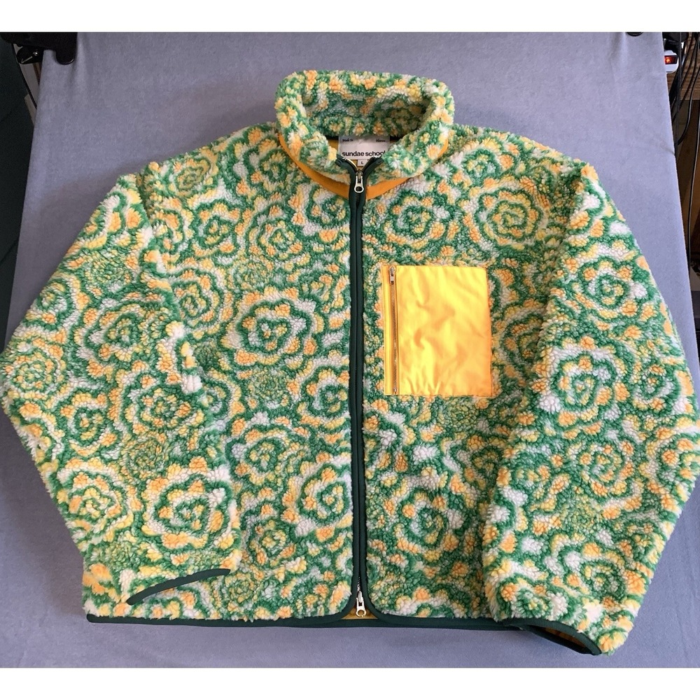 Sundae School x Paulo Pastel Unisex Large Sherpa Broccoli Fleece Jacket
